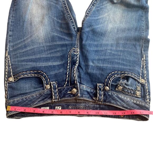 Y2K Miss Me Size 29 Boyfriend Capri Jeans Contrast Stitching Flap Pocket Western - Picture 11 of 12